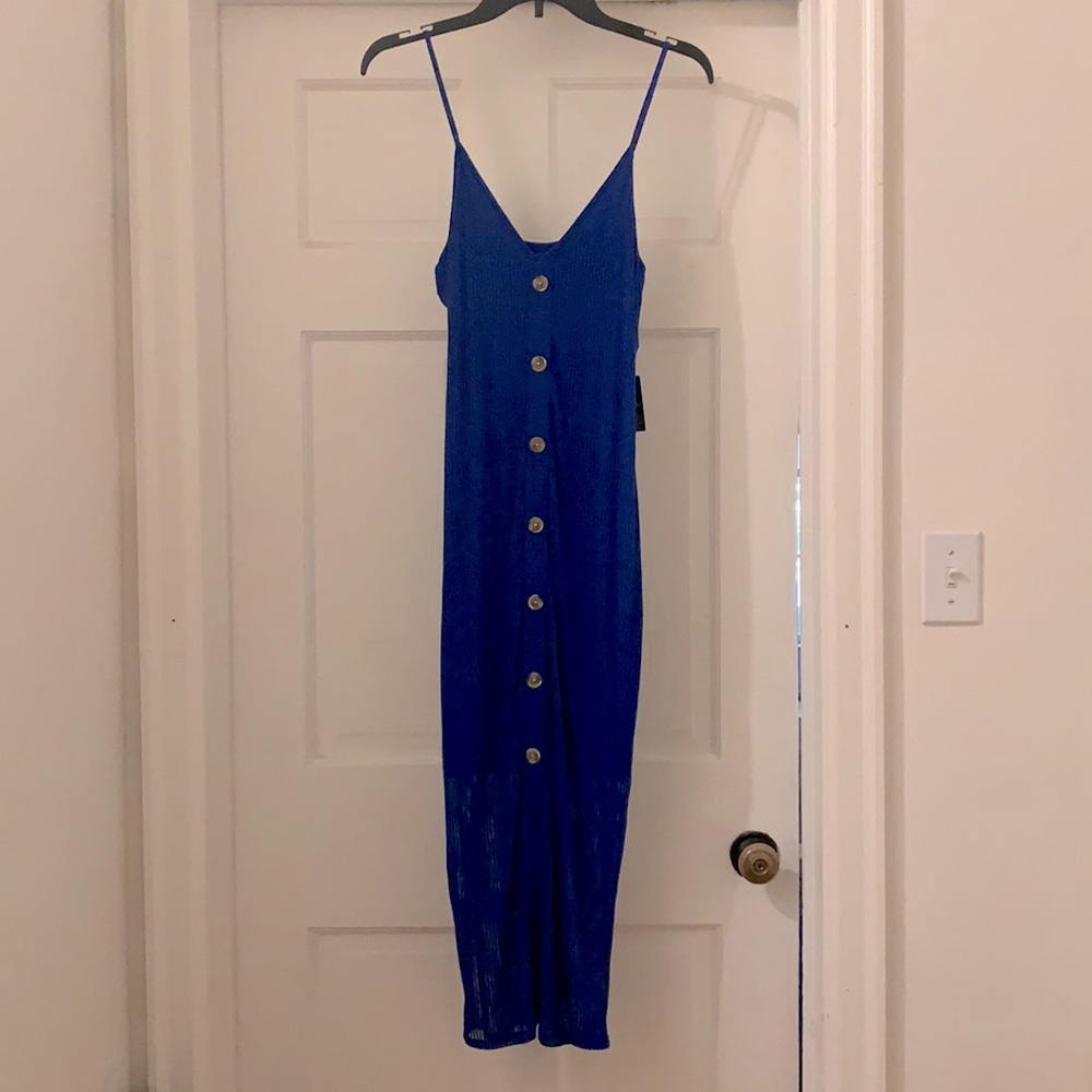 NWT Express ribbed button front midi dress